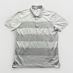 Adidas Shirt Mens M White Polo Golf Athletic Performance Read